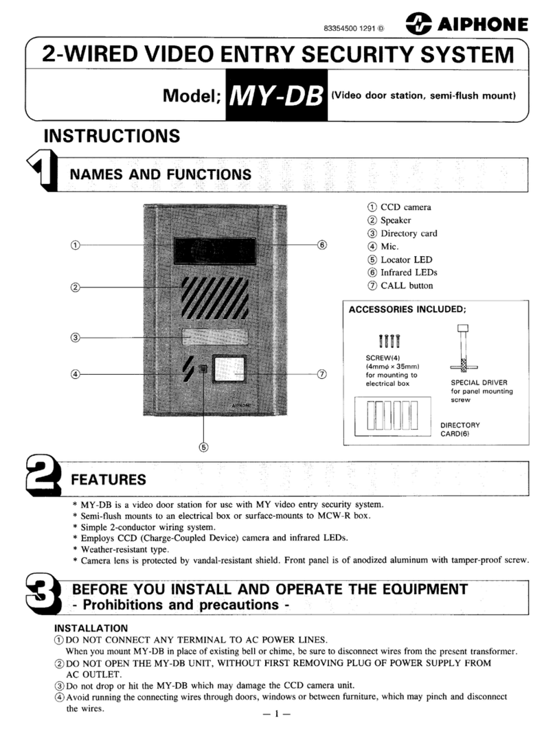 Aiphone MY-DB instructions