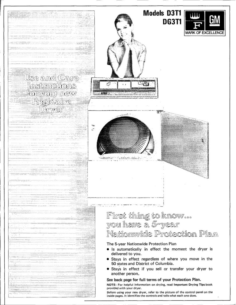 Frigidaire D3T1 Use and care instruction
