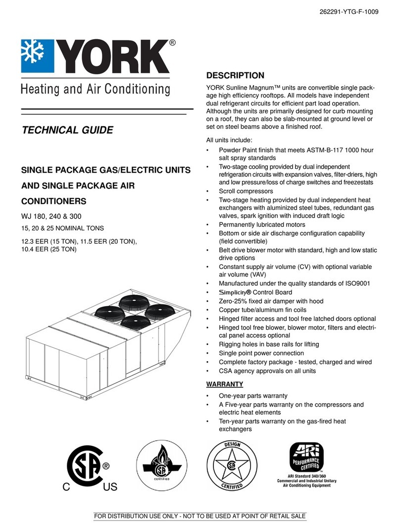 York WJ 180 Quick start guide