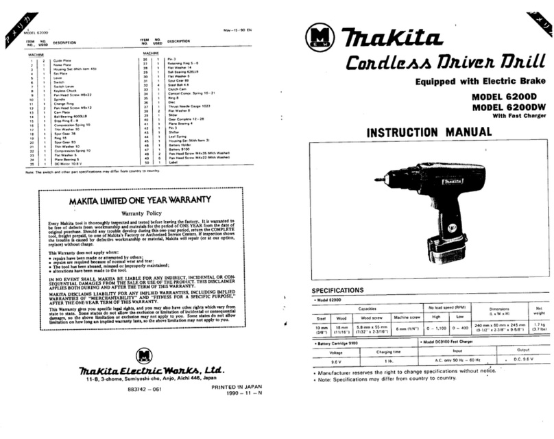 Makita 6200D instruction manual