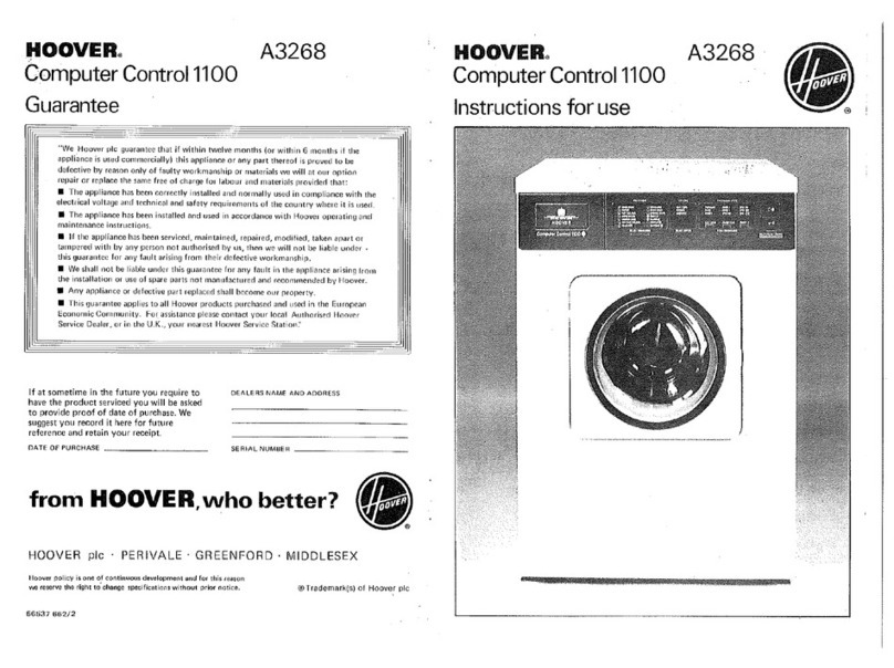 Hoover Computer Control 1100 A3268 User manual