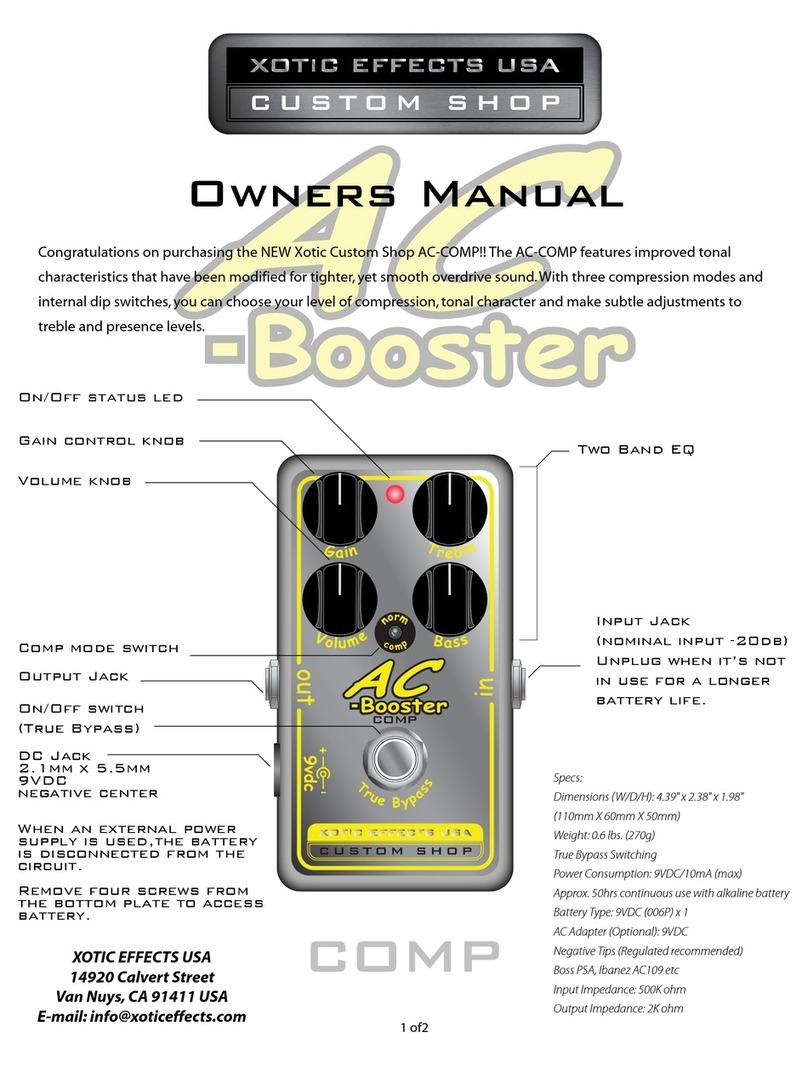 Xotic Custom Shop AC-COMP owner's guide