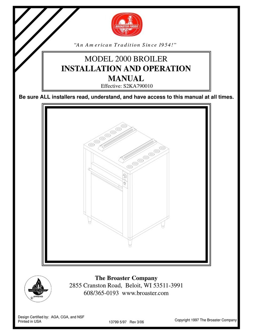 Broaster 2000 Installation and operation manual Broaster 2000 Installation and operation manual
