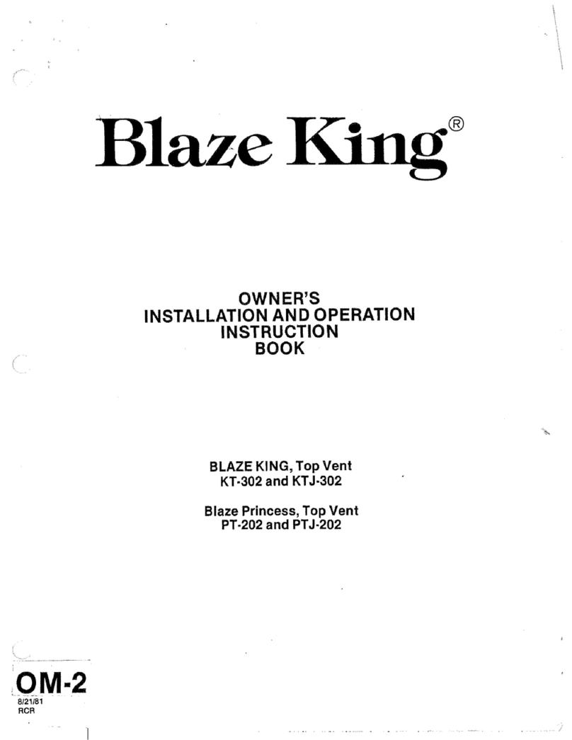 Blaze King KT-302 Owner's installation and operation book