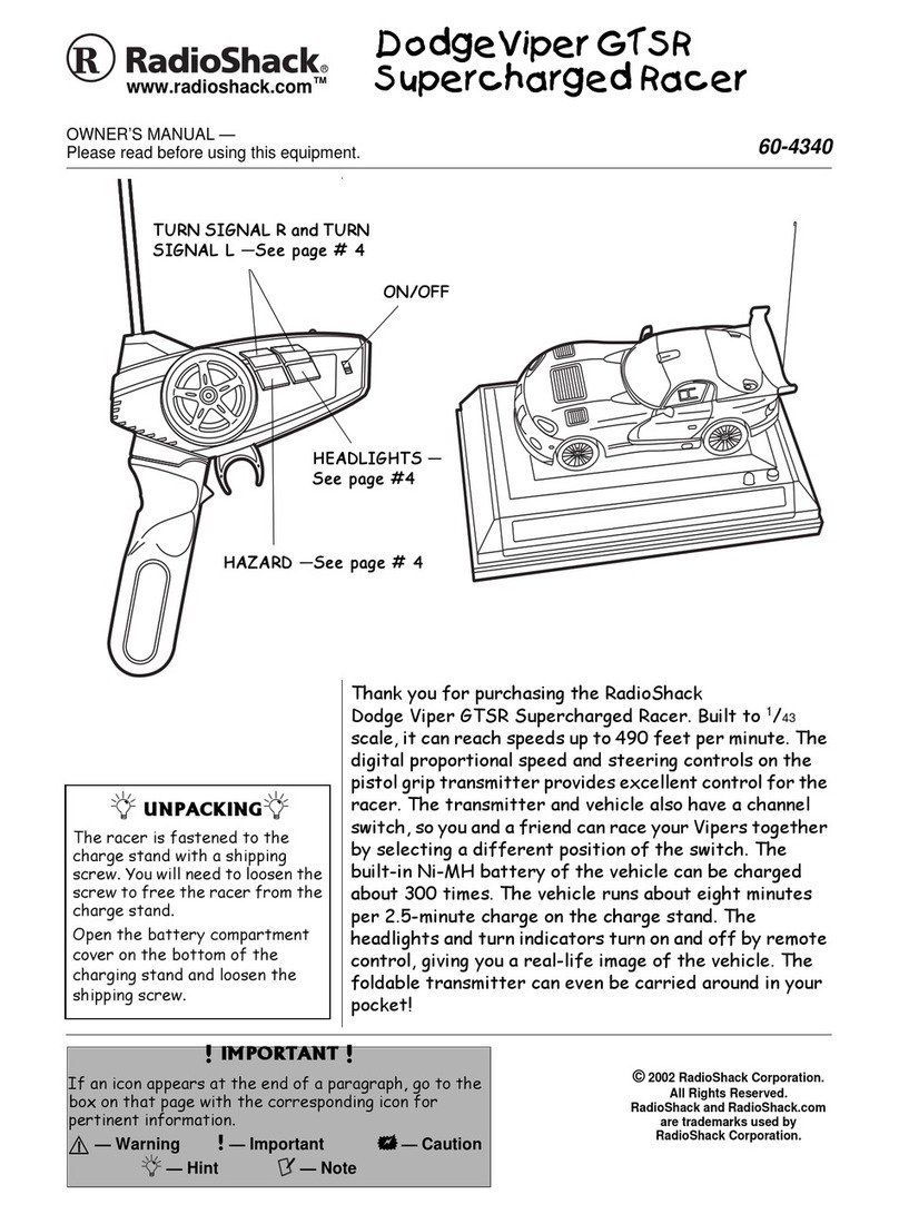 Radio Shack DodgeViper GTSR Supercharged Racer 60-4340 User manual Radio Shack DodgeViper GTSR Supercharged Racer 60-4340 User manual