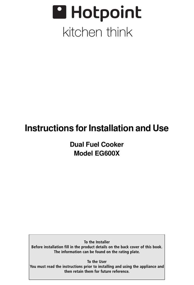 Hotpoint EG600X Instructions for installation and use