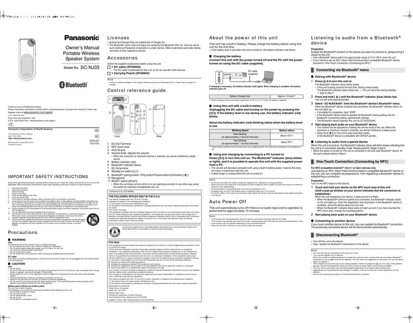 Panasonic SC-NJ03 User manual
