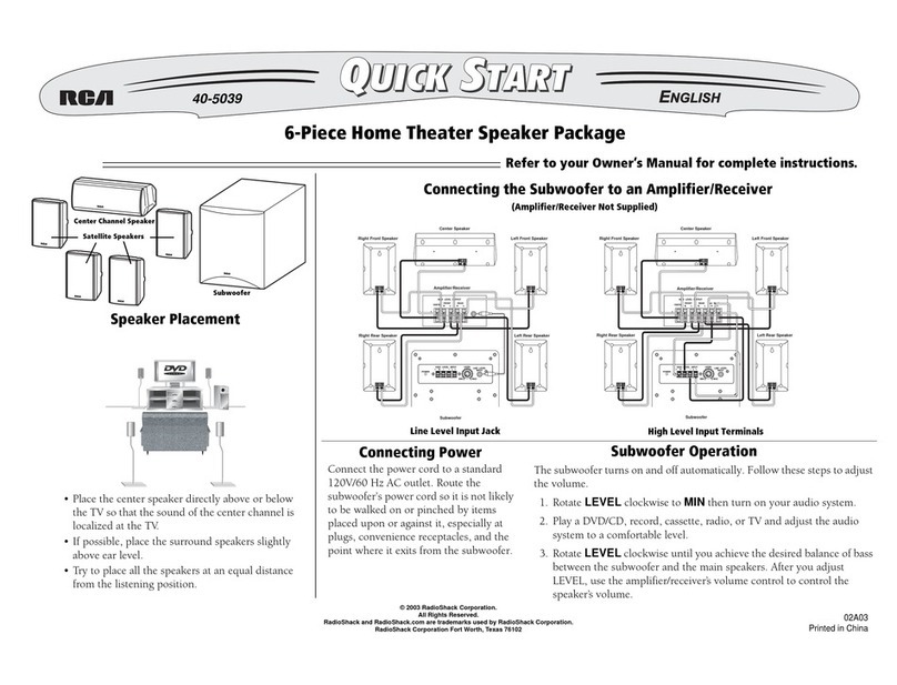 RCA 40-5039 quick start guide