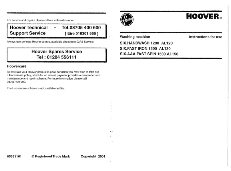Hoover AL150 User manual