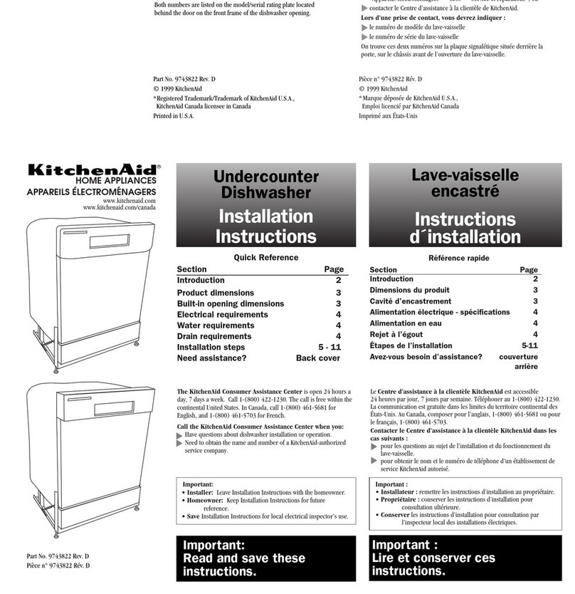 KitchenAid KUDC Series User manual