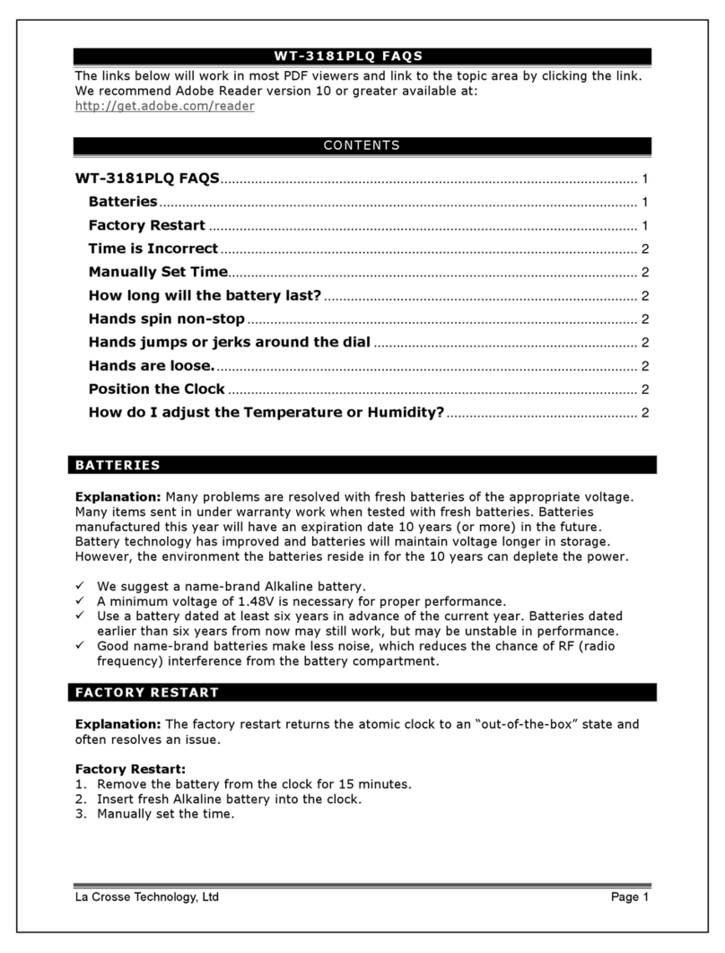 La Crosse Technology WT-3181PLQ Faqs La Crosse Technology WT-3181PLQ Faqs