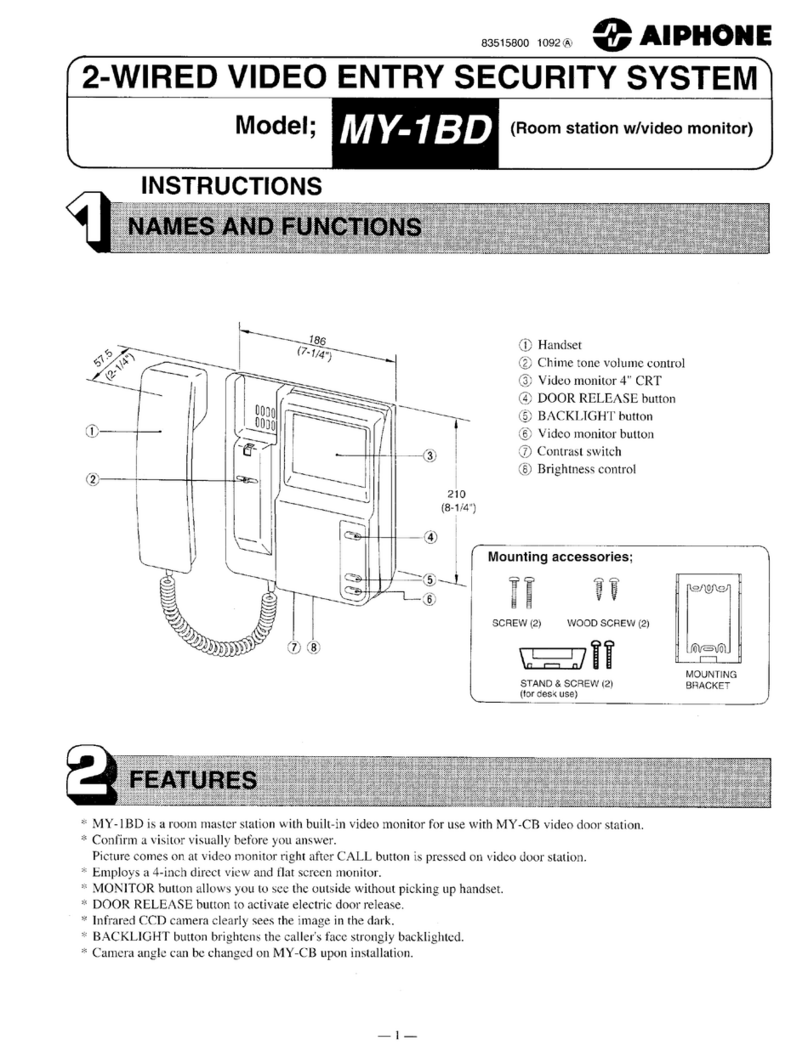 Aiphone MY-1BD instructions