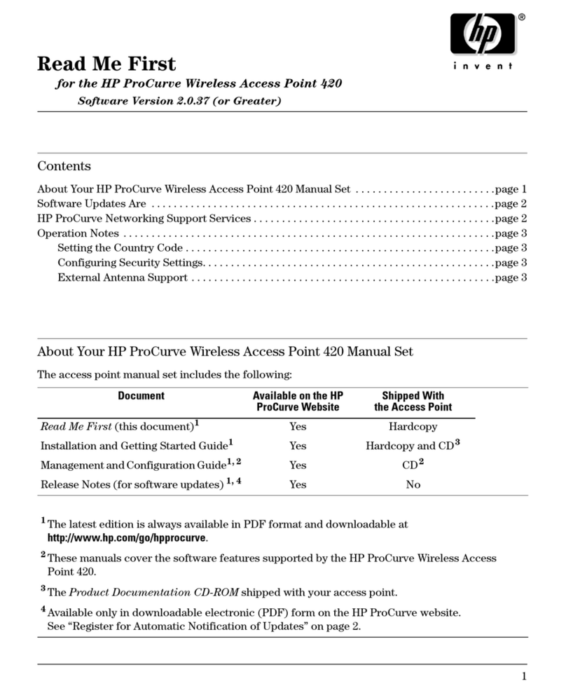 HP ProCurve 420 Read me first