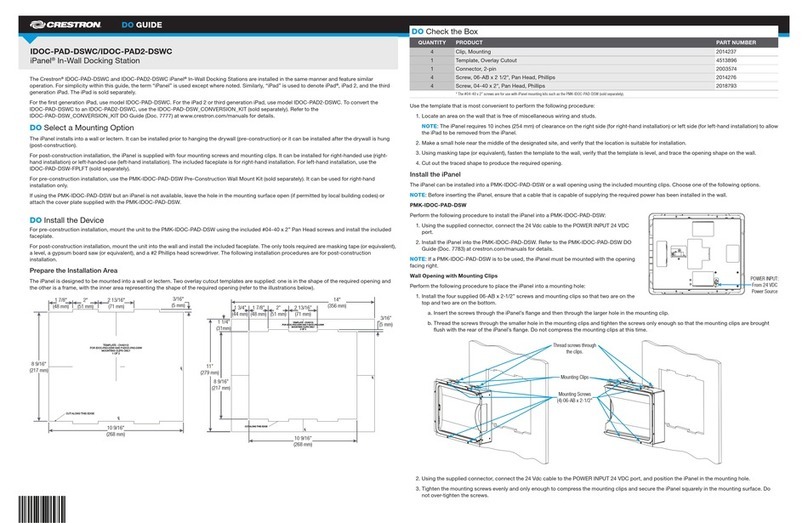 Crestron IDOC-PAD-DSWC Dimensional drawing