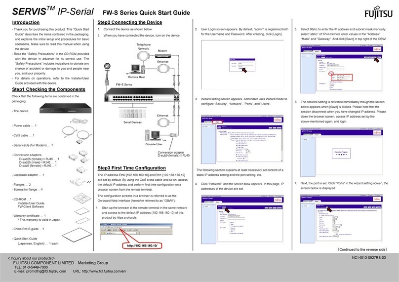 Fujitsu FW-S Series SERVIS User manual Fujitsu FW-S Series SERVIS User manual