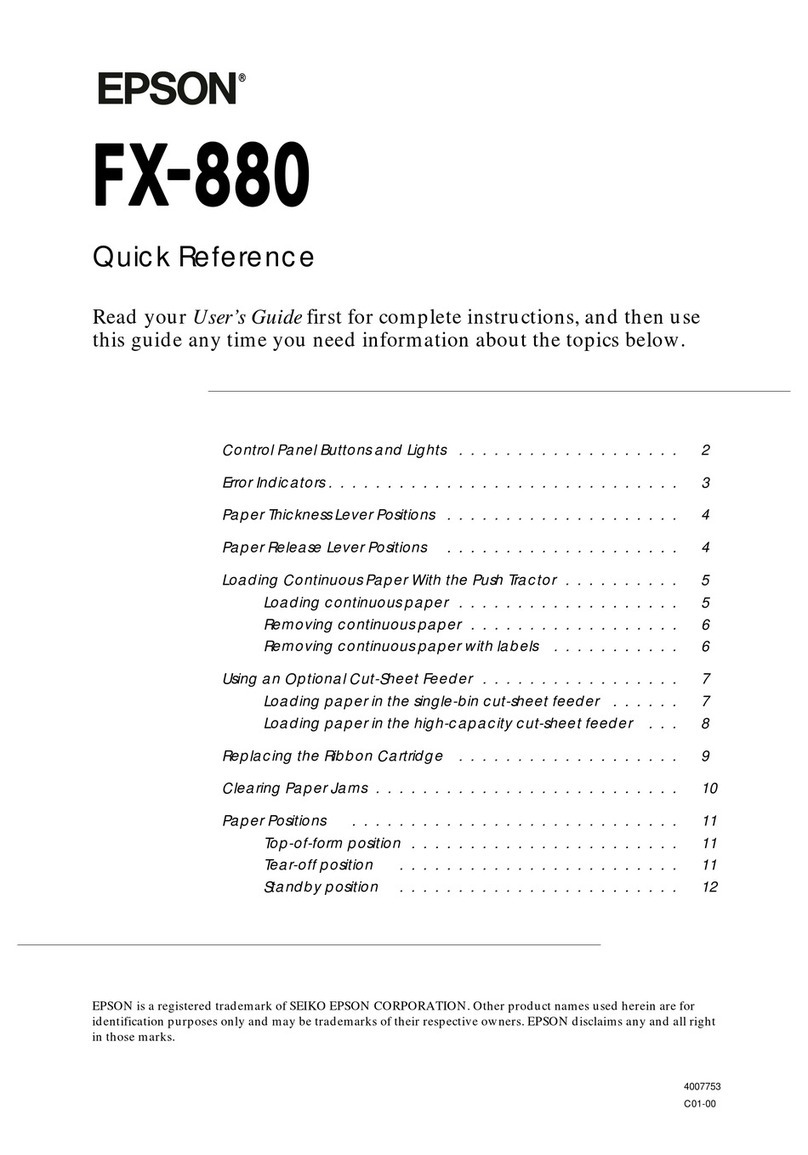 Epson FX-880 - Impact Printer User manual