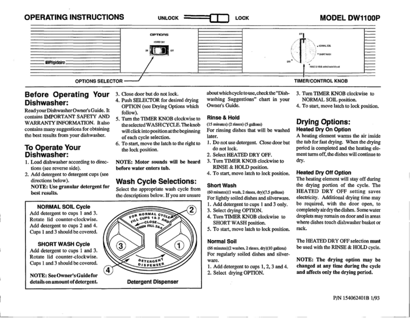 Frigidaire DW1100P User manual