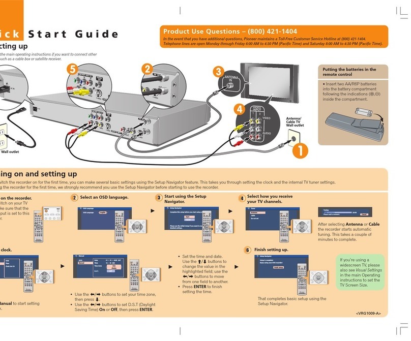 Pioneer DVR-231-S quick start guide