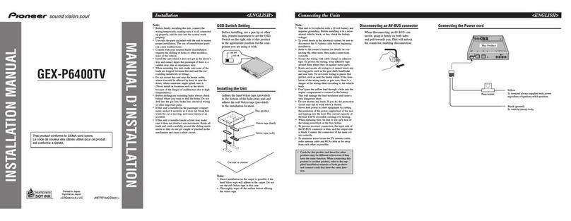Pioneer GEX-P6400TV installation manual