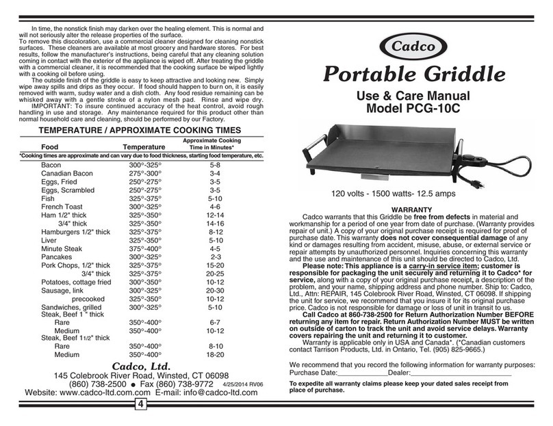 Cadco PCG-10C User manual