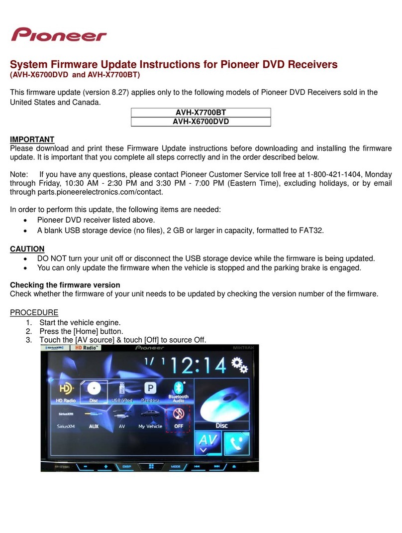 Pioneer AVH-X6700DVD Use and care manual