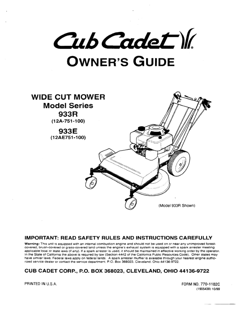 Cub Cadet 933R series User manual