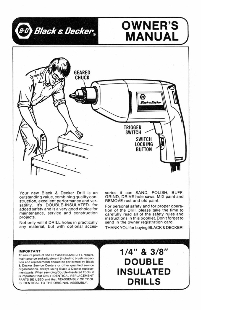 Black & Decker 1/4", 3/8" & 1/2" double insulated drills User manual