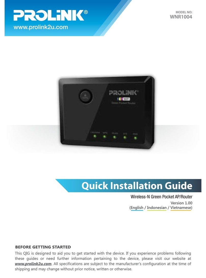 PROLiNK WNR1004 Quick installation guide