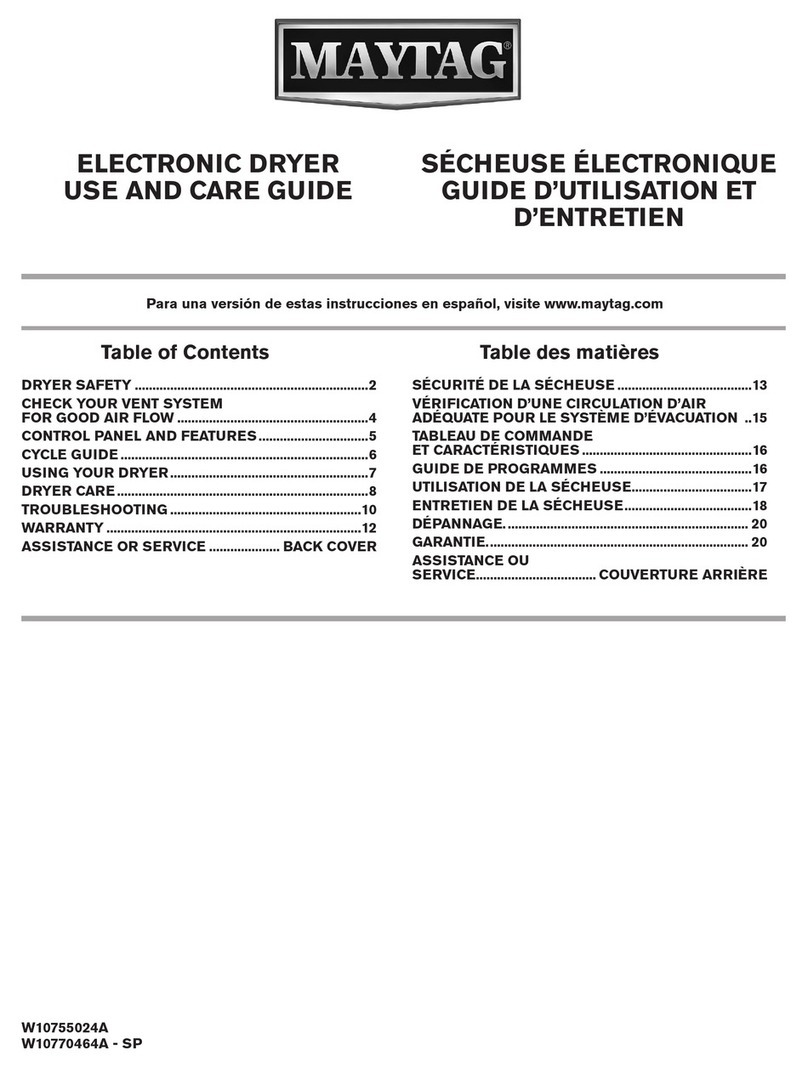Maytag MEDP475EW Use and care guide