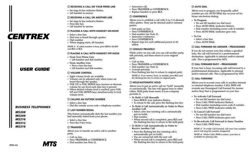 Centrex M5208 user guide