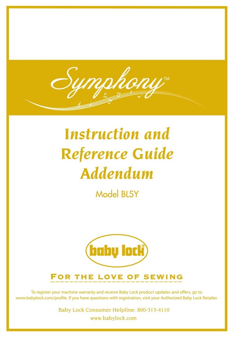 Baby Lock Symphony BLSY Installation and operating instructions