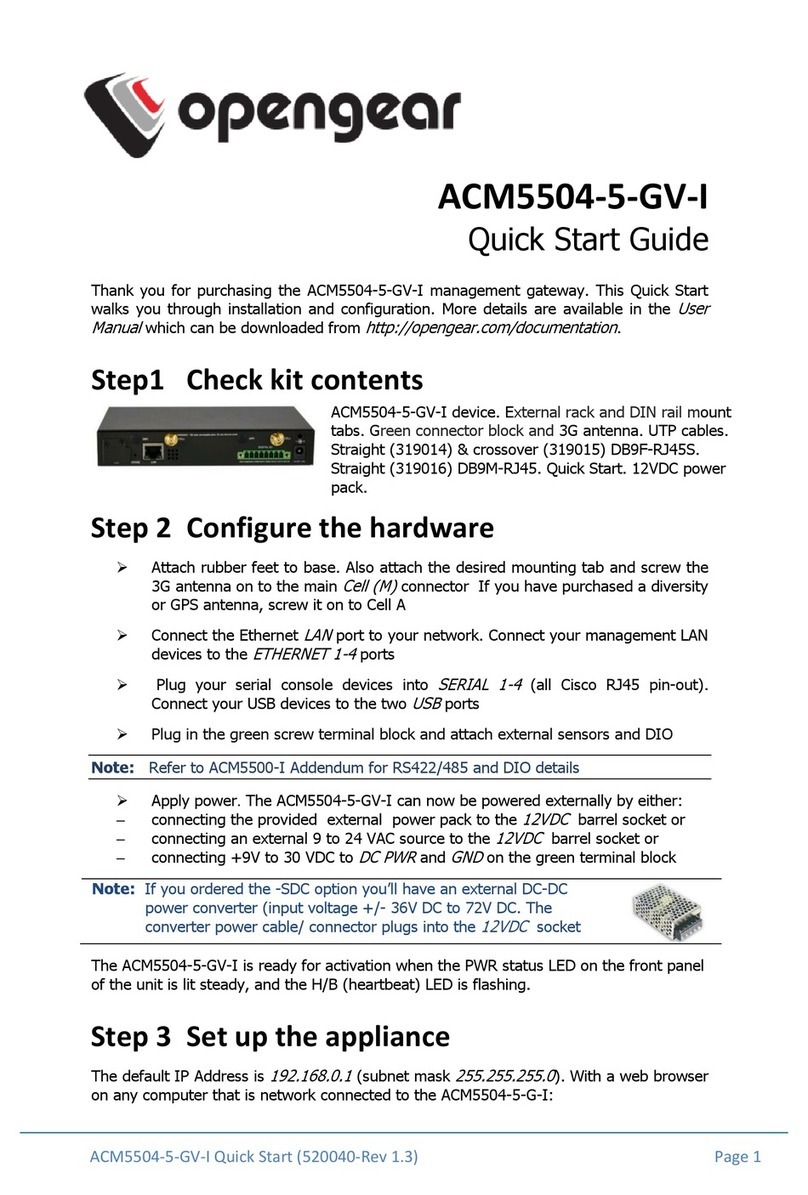 Opengear ACM5504-5-GV-I User manual