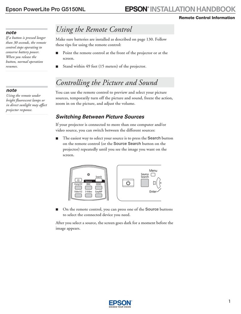 Epson PowerLite Pro G5150NL System manual