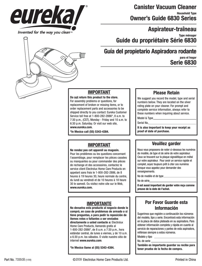 Eureka 6830 SERIES User manual