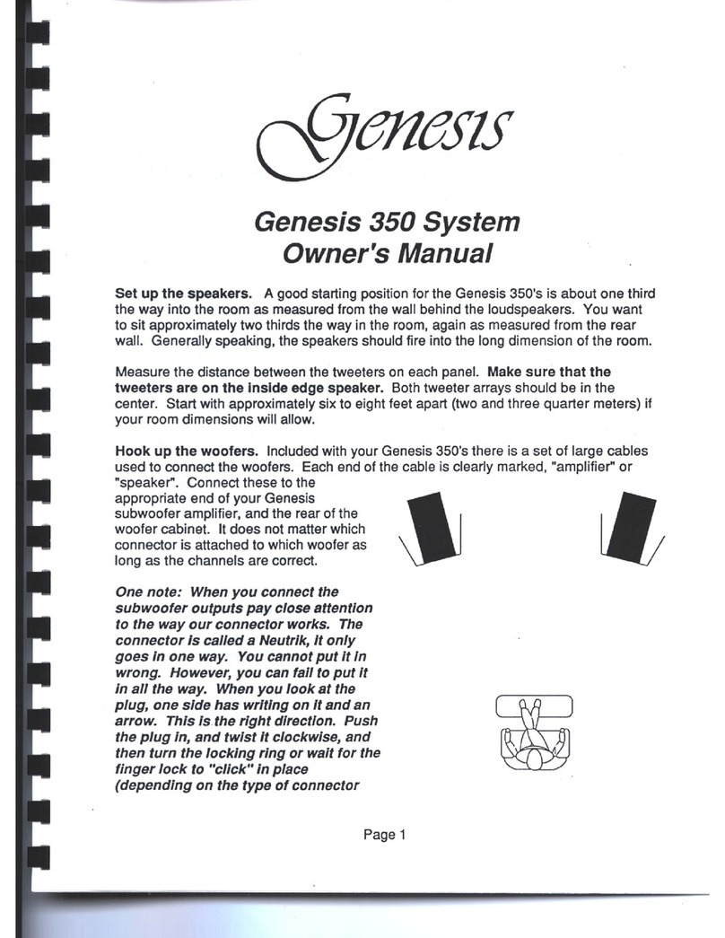Genesis 350 User manual Genesis 350 User manual