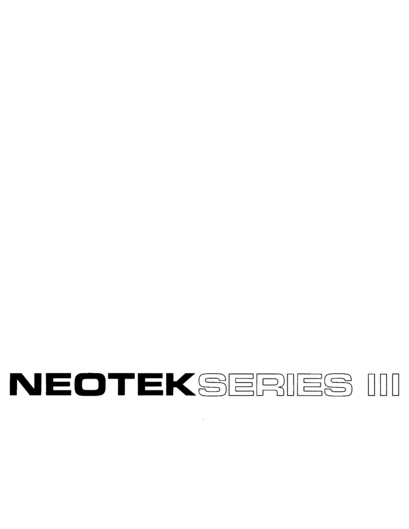 Neotek Series III User manual