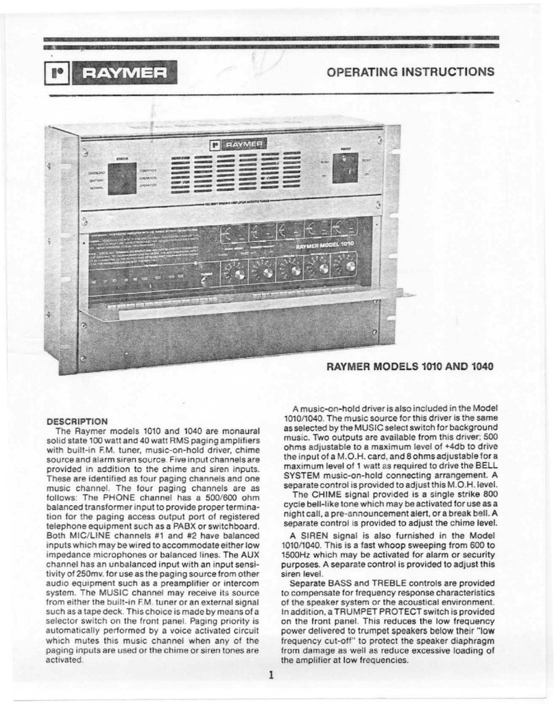 Raymer 1010 User manual