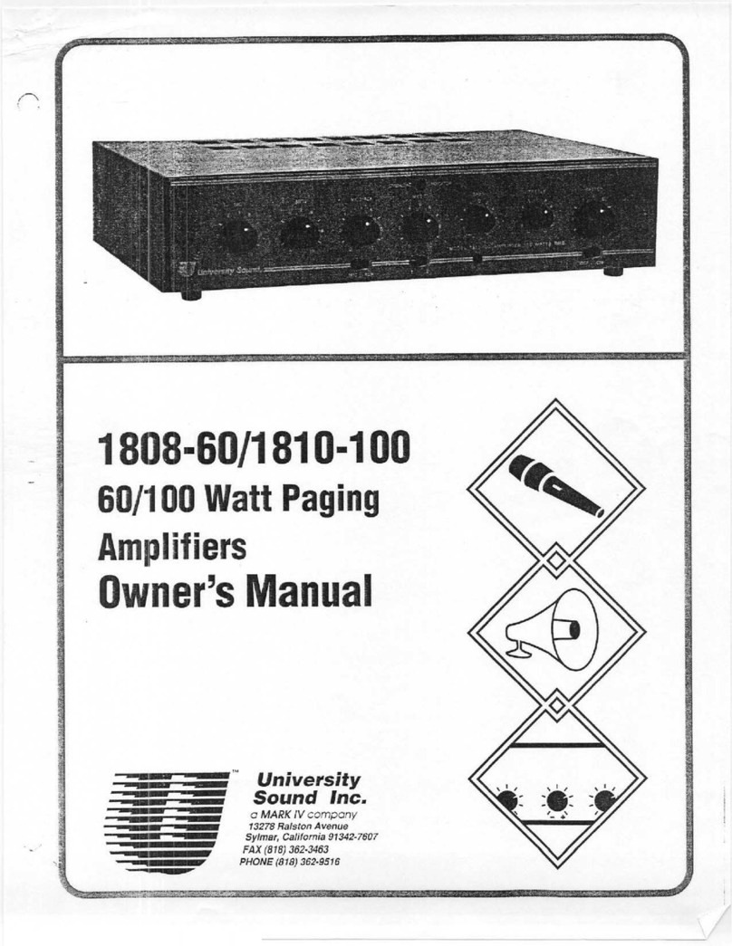 University Sound 1808-60 owner's manual