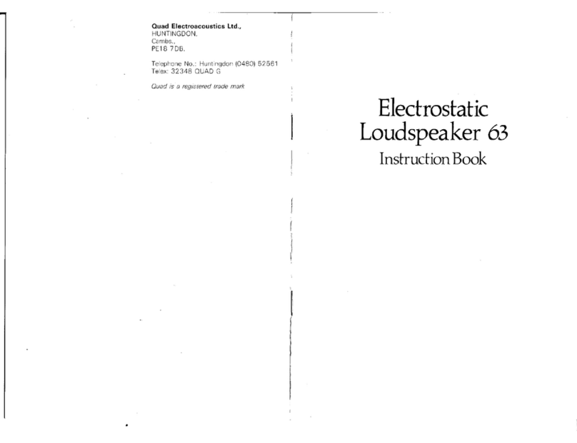 Quad Electroacoustics ESL-63 Instruction book