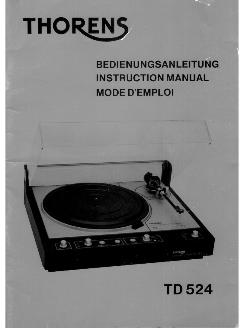 THORENS TD 524 User manual THORENS TD 524 User manual