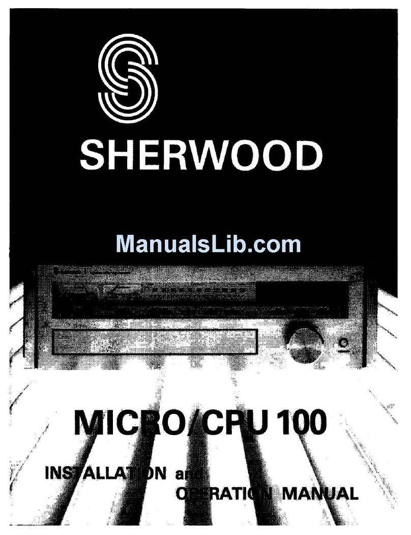 Sherwood MICRO/CPU 100 Installation and operation manual
