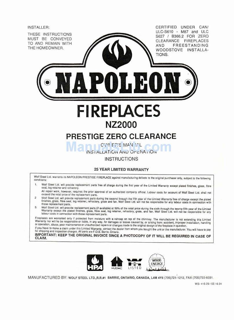 Napoleon NZ2000 User manual