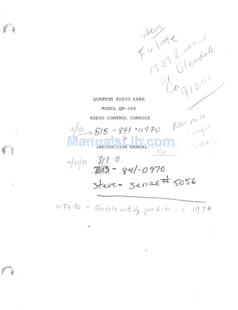 Quantum Audio QM-168 instruction manual
