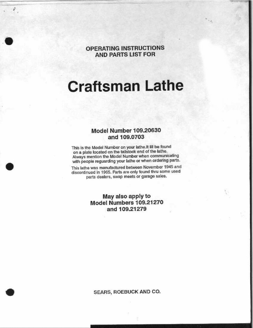 Craftsman 109.20630 Use and care manual