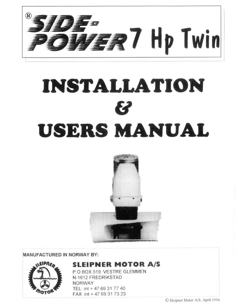SLEIPNER MOTOR AS Side-Power 7 Hp Twin Installation & user manual