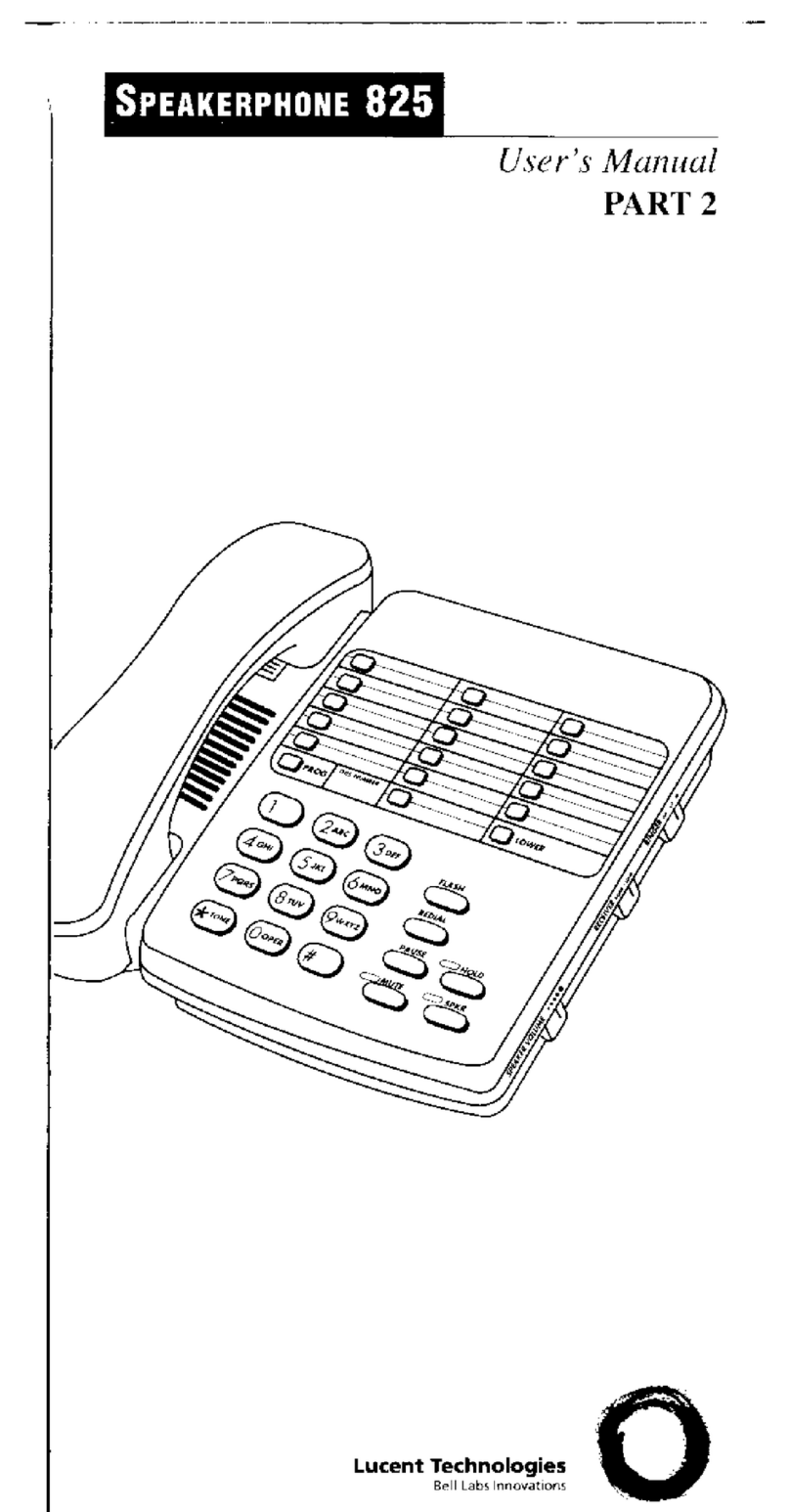 Lucent Technologies 825 User manual