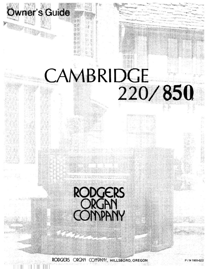 Rodgers Organ Company Cambridge 220 owner's guide