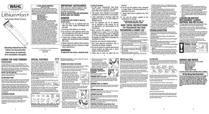 Wahl Lithium•Ion+ operating instructions