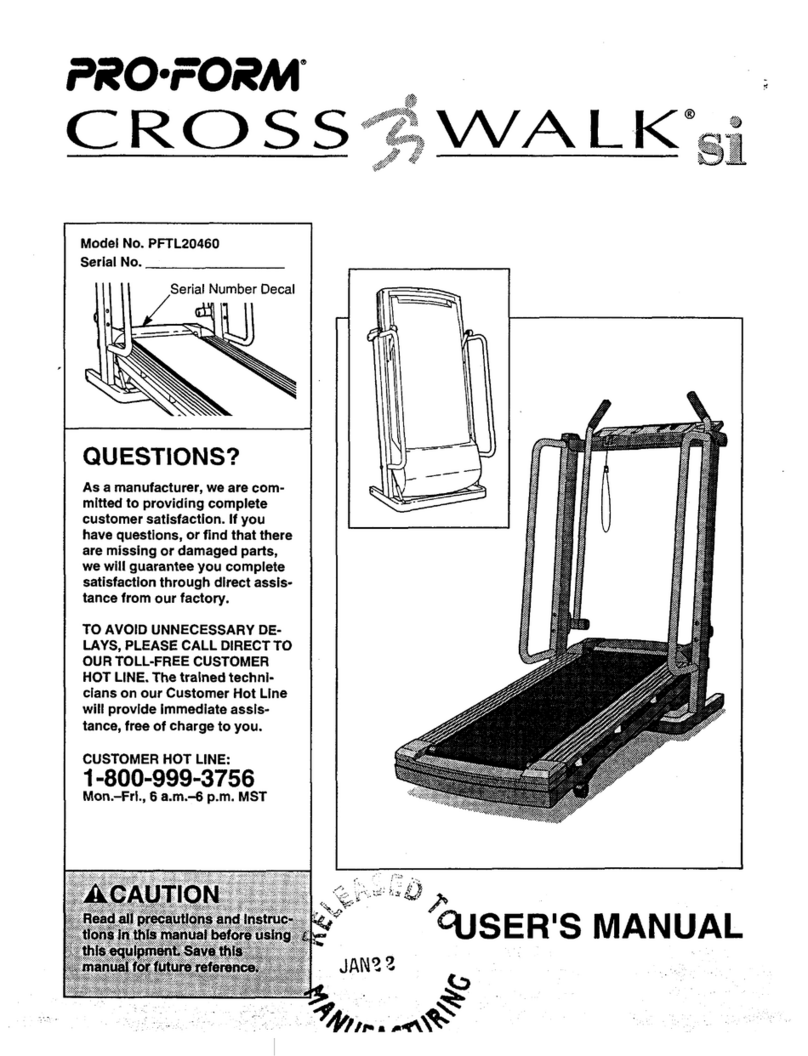 Pro-Form CrossWalk SI PFTL20460 user manual