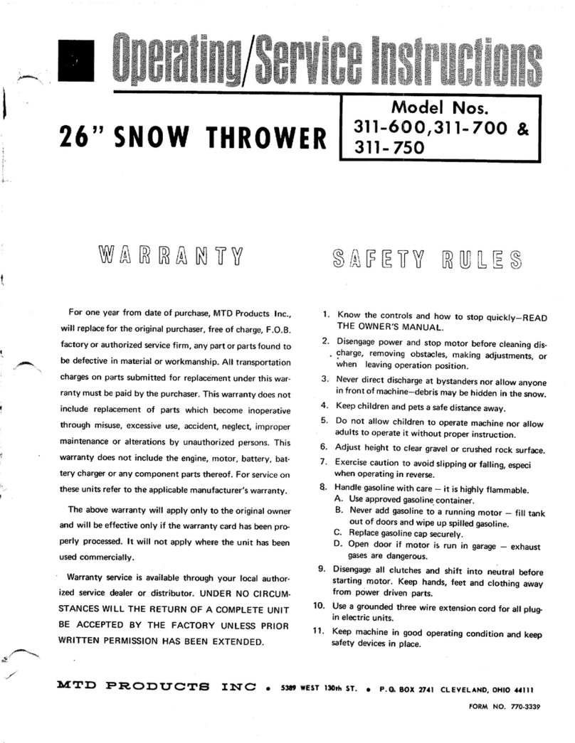 MTD 311-600 Operating/service instructions
